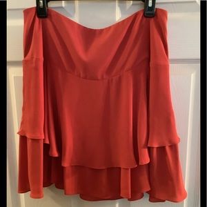 WHBM Tiered Red Coral Skirt Sz 12